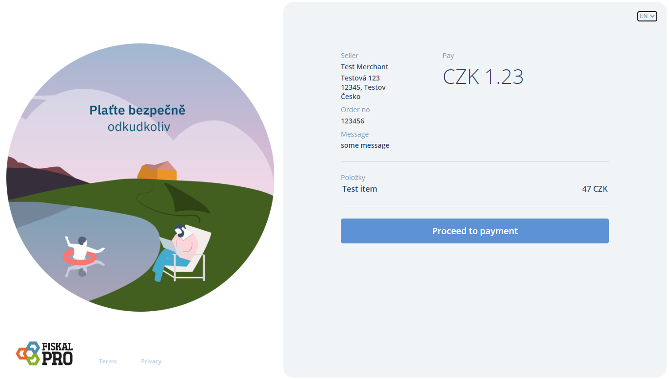 figure: Pay through the link from email